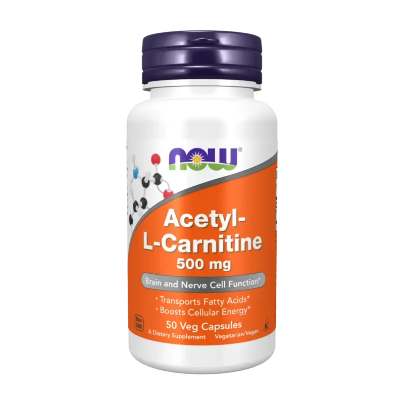 NOW - Acetyl L-Carnitine | 500 мг - 50 капсули