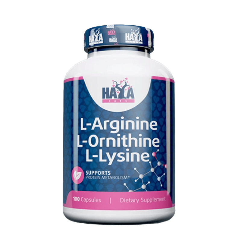 Haya Labs - L-Arginine / L-Ornithine / L-Lysine - 100 капсули